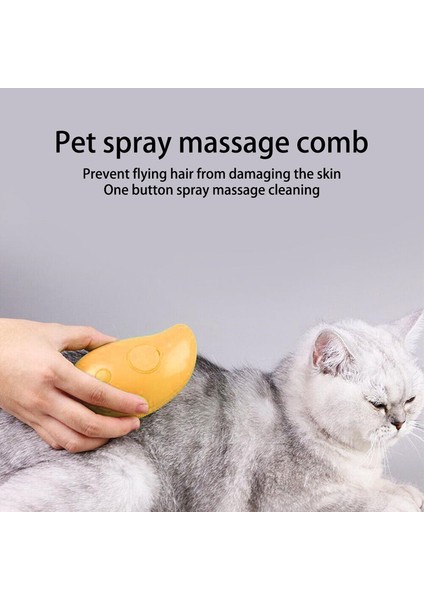 Pet Buharlı Fırça 3 In1 Buharlı Kedi Fırçası Dökülme Için Pet Steamer Fırçası Masaj Için Çok Fonksiyonlu Pet Bakım Fırçası Pet Epilasyon Aracı Kediler ve Köpekler Için Tarak (Sarı) (Yurt Dışından)