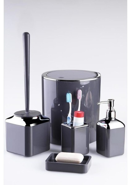 5 Parça Kare Banyo Seti Füme – PBY-102 C320.049
