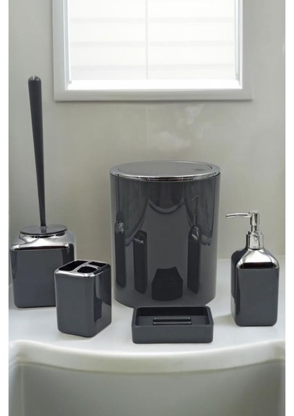 5 Parça Kare Banyo Seti Füme – PBY-102 C320.049