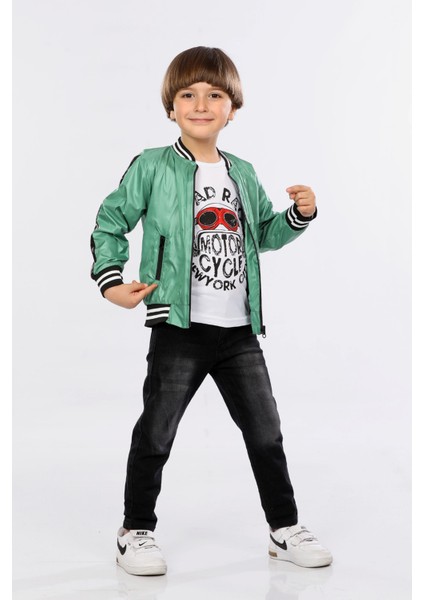 Erkek Çocuk Spor Ceket-Pantolon ve Tişört 3 Lü Takım HLK5060156