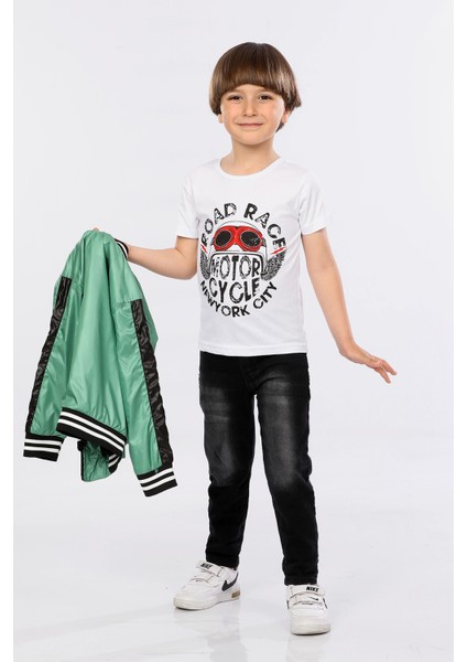 Erkek Çocuk Spor Ceket-Pantolon ve Tişört 3 Lü Takım HLK5060156 fırsatları