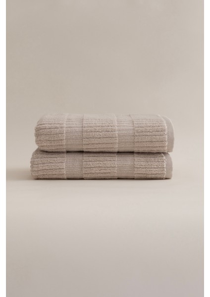 Ivory Bej Bordürlü Mikro Fiber Pamuk 2li Banyo Havlusu Seti 50 x 90 - 70 x 140 1104A fiyatları