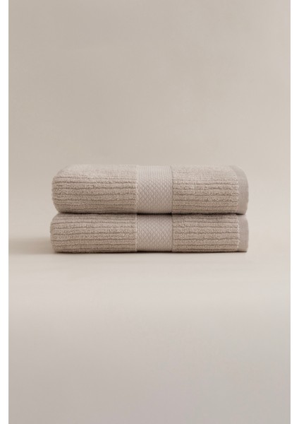 Ivory Bej Fitilli Mikro Fiber Pamuk 2li Banyo Havlusu Seti 50 x 90 - 70 x 140 1128A fiyatları