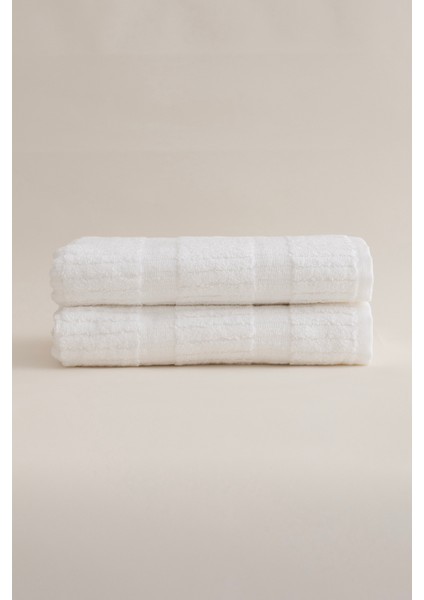 Ivory Beyaz Bordürlü Mikro Fiber Pamuk 2li Banyo Havlusu Seti 50 x 90 - 70 x 140 1101A fiyatları