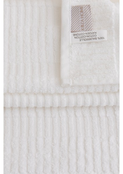 Ivory Beyaz Bordürlü Mikro Fiber Pamuk 2li El Yüz Havlusu Seti 50 x 90 - 50 x 90 1107A