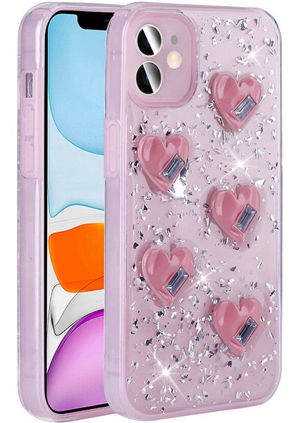 Apple iPhone 11 ile Uyumlu Airbagli Simli Arka Yüzeyli Kapak