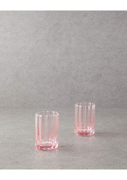 Flor Pura Cam 2'li Meşrubat Bardağı Pembe