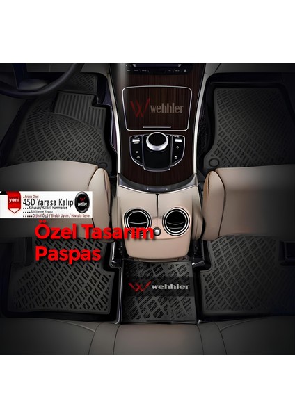 Volkswagen Polo 6c Impression Paket 2023 4.5d Yarasa Kalıp Havuzlu Paspas + 5d Su Kanallı Bagaj Havuzu