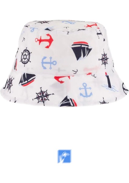 %20 Pamuk %80 Polyester Çocuk Denizci Güneş Şapkası ( 3-6 Yaş ) ( Unisex )