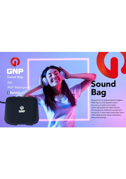 Sound Bag Bluetooth Hoparlör Siyah