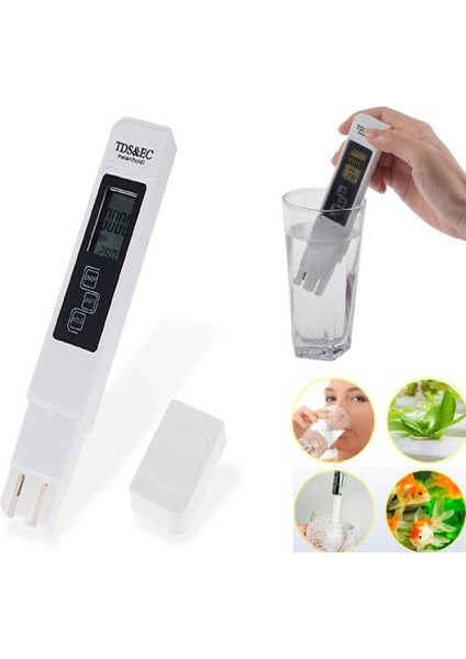 Tds&ec Metre Su Ölçme Termometre Kaliteli Su Iletkenlik Test Cihazı Topraksız Tarım
