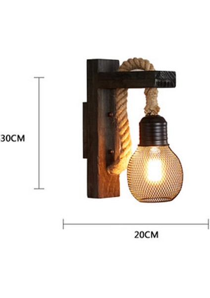 Retro Ahşap Duvar Lambası LED Dekoratif Işık (Yurt Dışından)