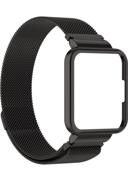 Xiaomi Redmi Watch 2 Lite Için Saat Çerçeveli Metal Kayış Siyah (Yurt Dışından)