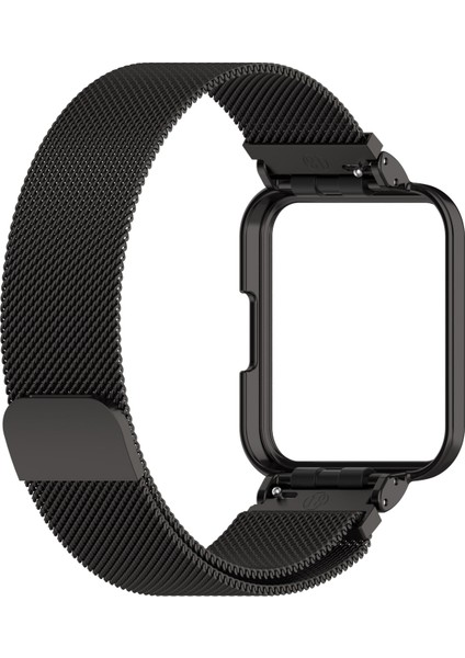 Xiaomi Redmi Watch 2 Lite Için Saat Çerçeveli Metal Kayış Siyah (Yurt Dışından)