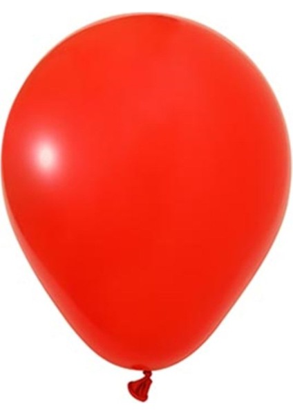 Kırmızı 10 Adet Lateks Helyum Uyumlu Balon + Kırmızı Balon Doğum Günü Parti Süsleme Helyum Uyumlu