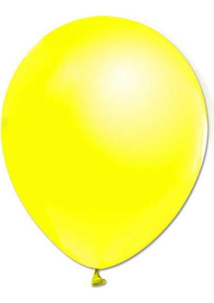 Sarı 10 Adet Metalik Helyum Uyumlu Sarı Balon + Sarı Parlak Balon Doğum Günü Parti Süsleme Helyum Uyumlu