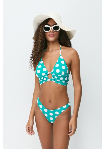 Halka Detay Üçgen Bikini Takım 3278 Yeşil fiyatları