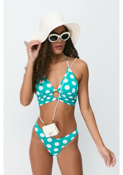 Halka Detay Üçgen Bikini Takım 3278 Yeşil fırsatları