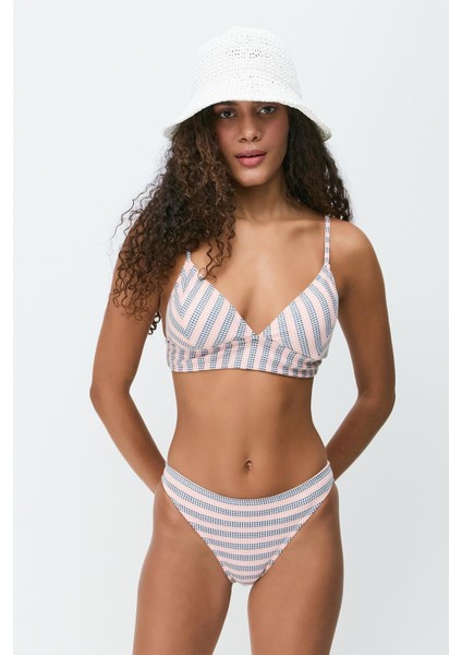 Üçgen Bikini Takım 3284 Somon/siyah modelleri