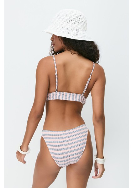 Üçgen Bikini Takım 3284 Somon/siyah indirimleri