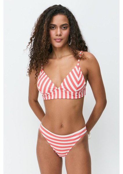 Üçgen Bikini Takım 3284 Beyaz/oranj