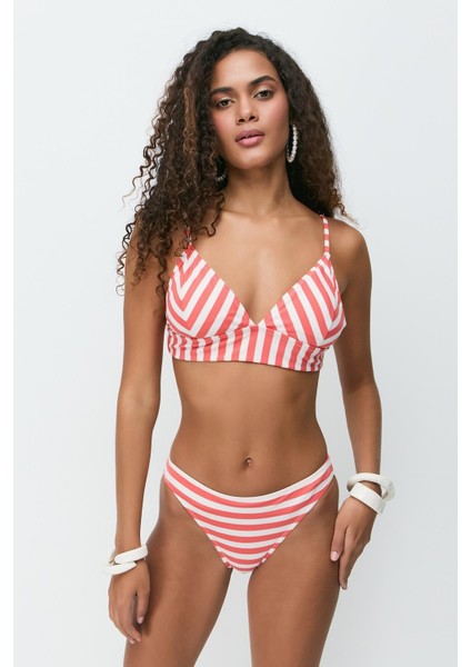 Üçgen Bikini Takım 3284 Beyaz/oranj