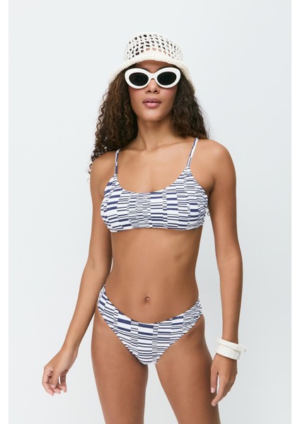 Ip Askı Bikini Takım 3268 Beyaz/lacivert