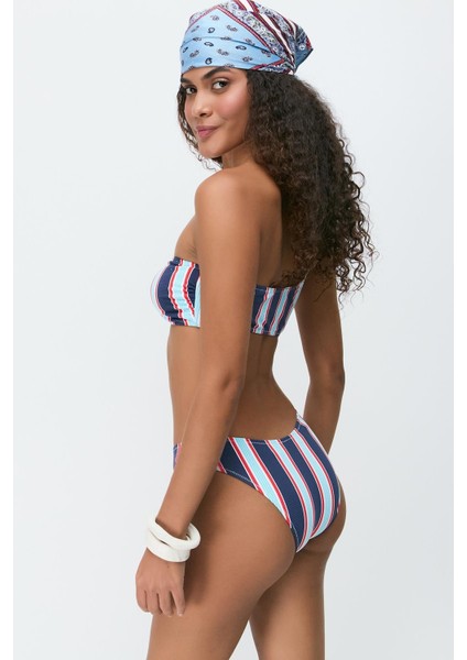 Tek Omuz Bikini Takım 3280 Lacivert/oranj