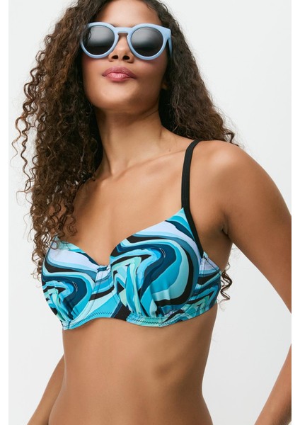 Kaplı Bikini Takım 3261 Siyah/turkuaz fiyatları