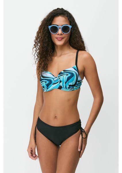 Kaplı Bikini Takım 3261 Siyah/turkuaz fırsatları