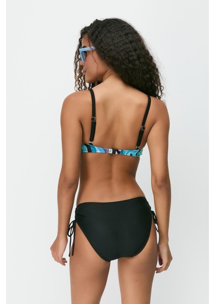 Kaplı Bikini Takım 3261 Siyah/turkuaz indirimleri