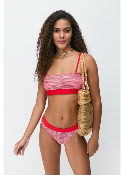 Straplez Bikini Takım 3265 Kırmızı