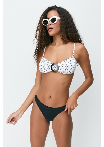 Straplez Bikini Takım 3282 Siyah/beyaz