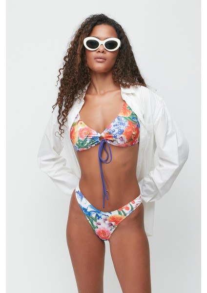 Önden Bağlama Bikini Takım 3242 Çok Renkli