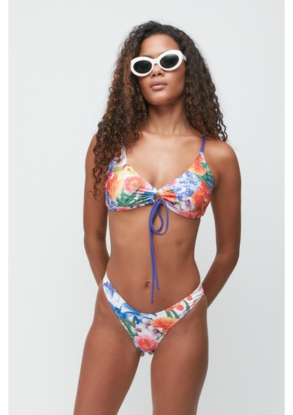 Önden Bağlama Bikini Takım 3242 Çok Renkli