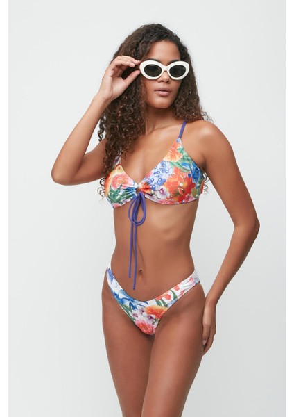 Önden Bağlama Bikini Takım 3242 Çok Renkli