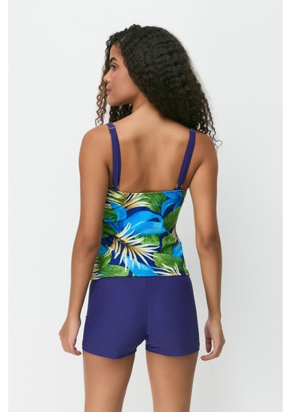 Şortlu Tankini 7757 Lacivert/çok Renkli