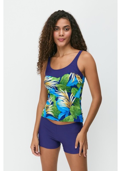 Şortlu Tankini 7757 Lacivert/çok Renkli