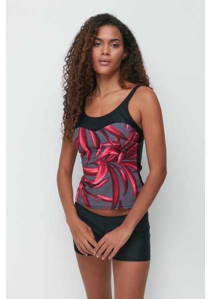 Şortlu Tankini 7766 Siyah/kırmızı