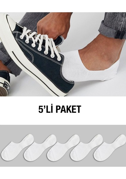 5'li Paket Kaydırmaz Topuk Silikonlu Suba Görünmez Erkek Çorap