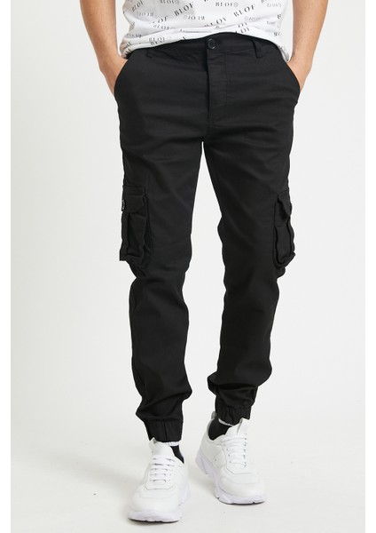 Slim Fit None Denim Esnek Kumaş Erkek Kargo Pantolon