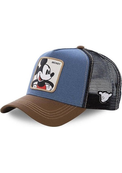 Sanlindou Anime Karikatür Mickey Donald Duck Snapback Pamuk Beyzbol Şapkası, Erkekler Kadınlar Kalça (Mickey Blue) (Yurt Dışından)