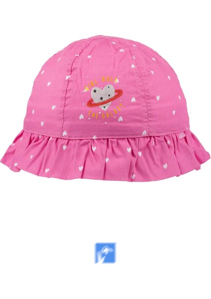 Pamuk Kız Çocuklar Için Güneş Şapkası ( 4-8 Yaş ) ( Size 52 )