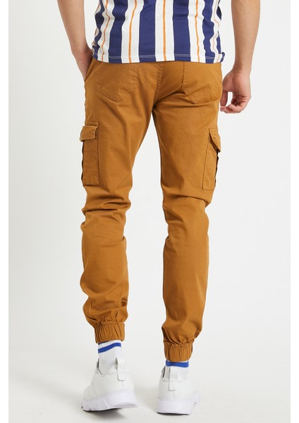 Slim Fit None Denim Paçaları Lastikli Esnek Kumaş Erkek Kargo Pantolon fırsatları