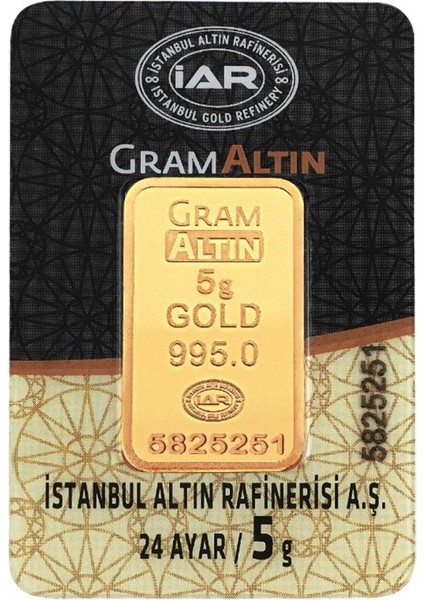 Tuğrul Kuyumculuk 5 Gram Külçe Gram Altın 24 Ayar