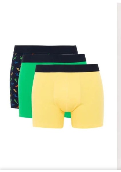 3 Lü Erkek Kemerli Lycralı Boxer