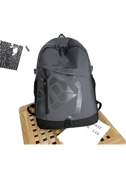 Lise Öğrencisi Okul Çantası Erkek Ins Modaya Uygun Havalı Basit Bilgisayar Sırt Çantası (Yurt Dışından)