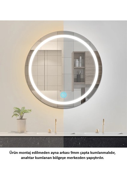 Ayna Arkası On-Off Dimmer Dokunmatik Sensör - Power Simgeli - 12-24V - 8,33A - 100W