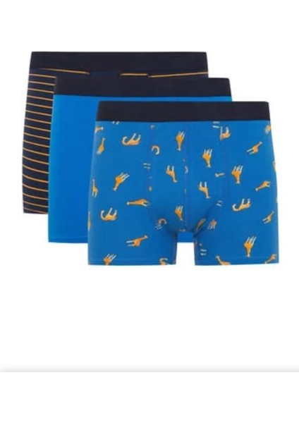 3 Lü Erkek Kemerli Lycralı Boxer