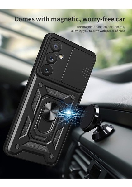 Samsung Galaxy A25 5g Kılıf Pars Lens Sürgülü Yüzüklü Standlı Korumalı Kılıf fırsatları